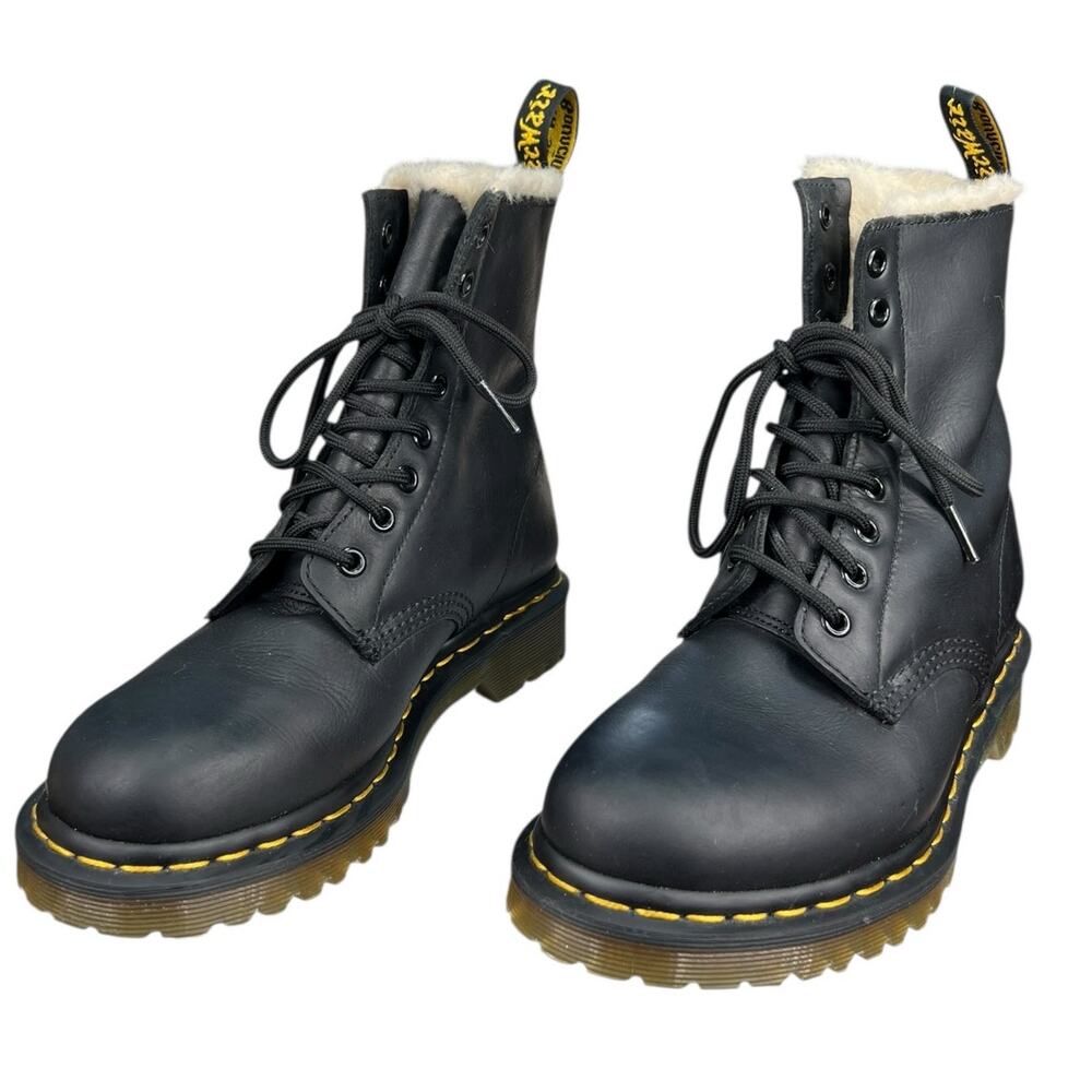 Dr. Martens Women’s Serena Black Leather Lined Combat Boot Size US 7 - Picture 6 of 10